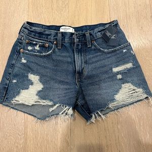 Abercrombie & Fitch Blue High-Waisted Jean Shorts